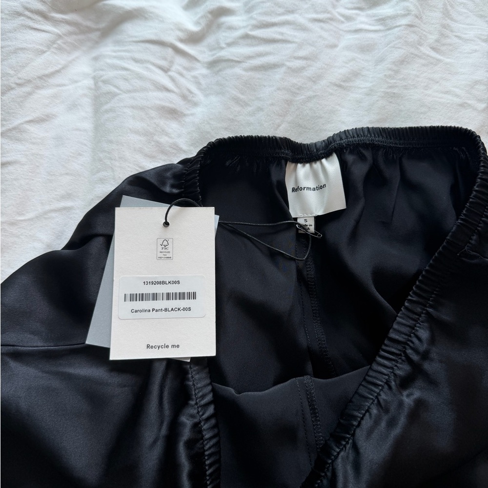 Reformation Black Satin Pants - Picture 2 of 5